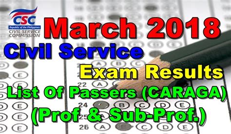 march 2018 csc exam result